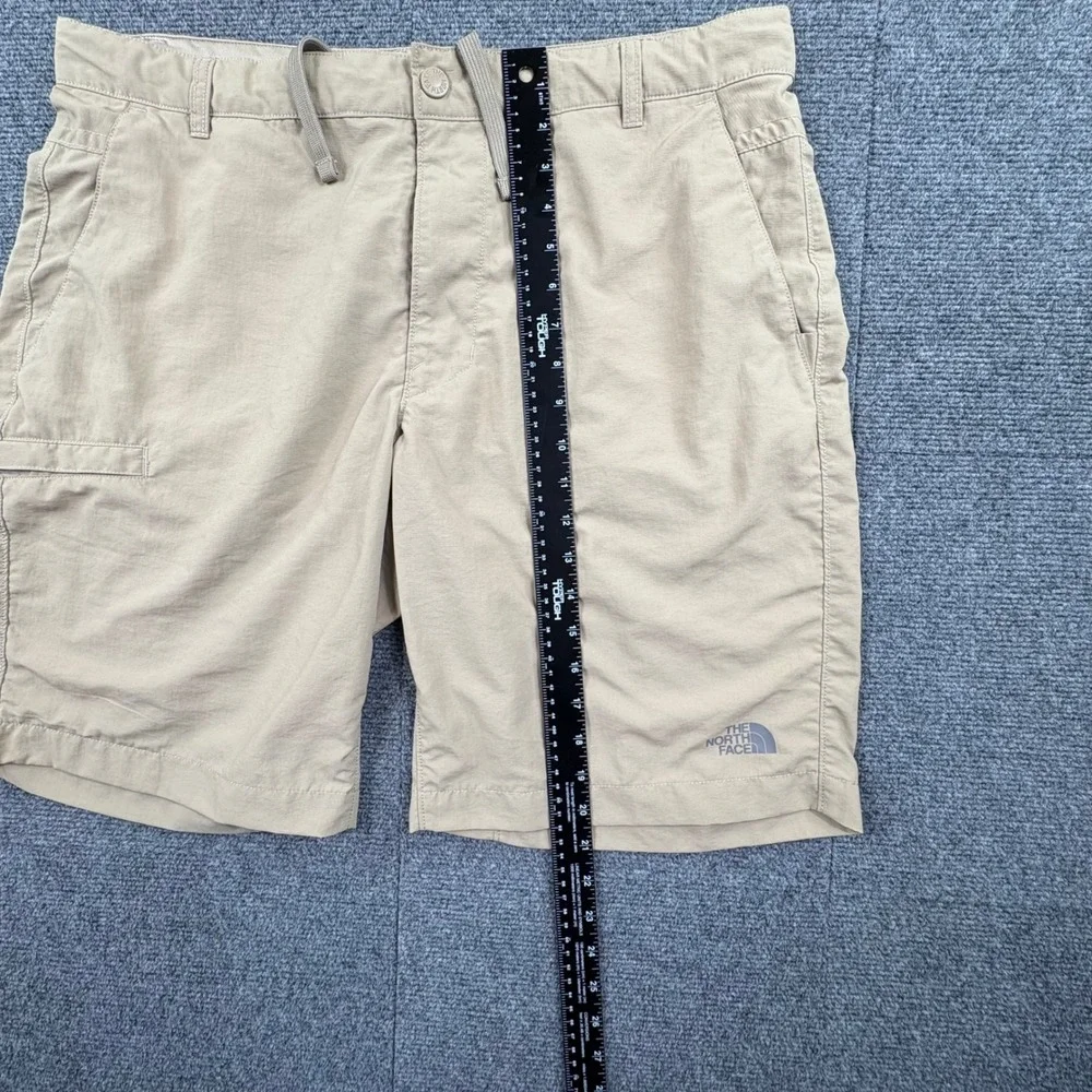 The North Face Mens Tan Khaki Nylon Hiking Shorts Size 38 Drawstring Trekking